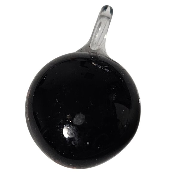 Handcrafted Elegant Glass Pendant Blue Flower Black Backdrop Jewelry Accessory - Picture 3 of 5